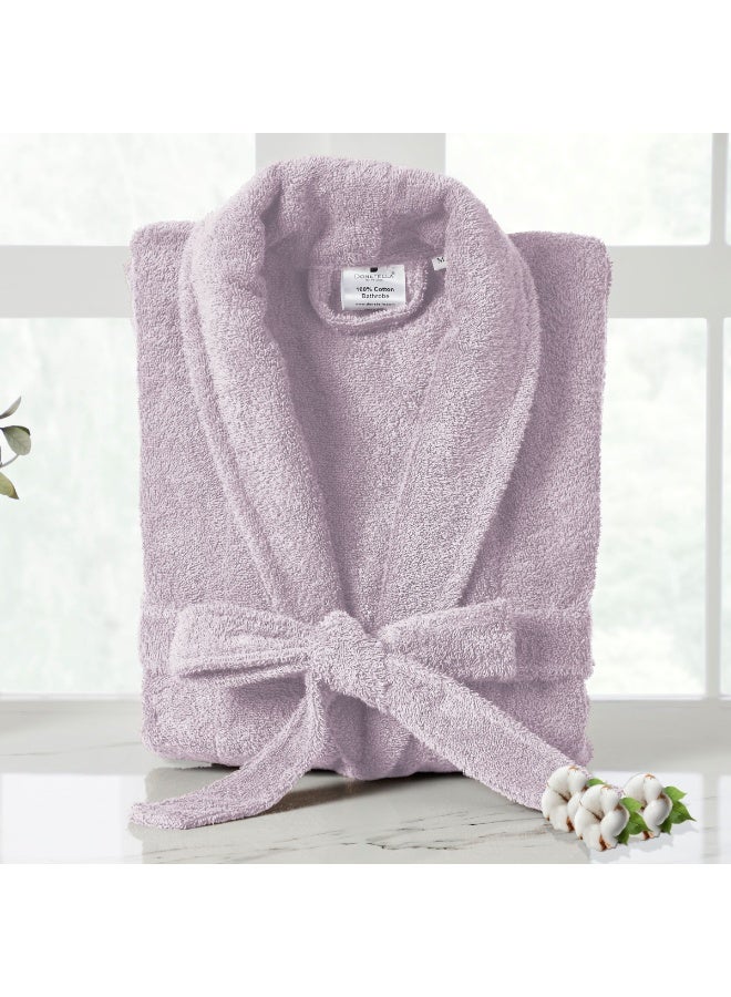 Donetella Unisex 100% Cotton Terry Bathrobe Large & Extra Large Size, 400 GSM, Luxurious & Absorbent, Ankle-Length with Shawl Collar & Pockets - Image 1