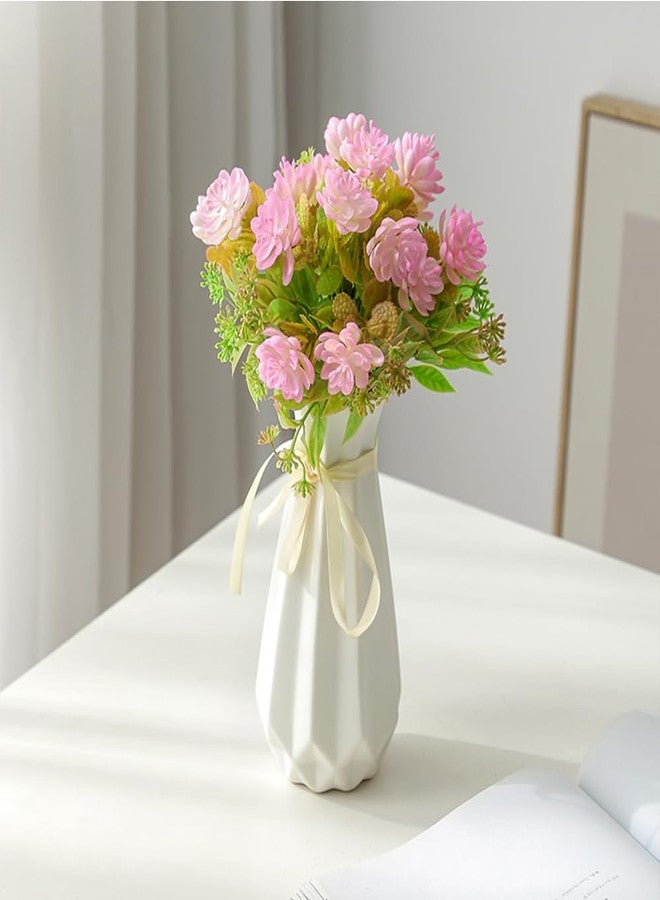 Valemoon Origami Ceramic Vase with Ribbon, 7.9'' H, Artistic Design Flower Vase Geometrical Style for Modern Home Decoration for Living Room - Image 5