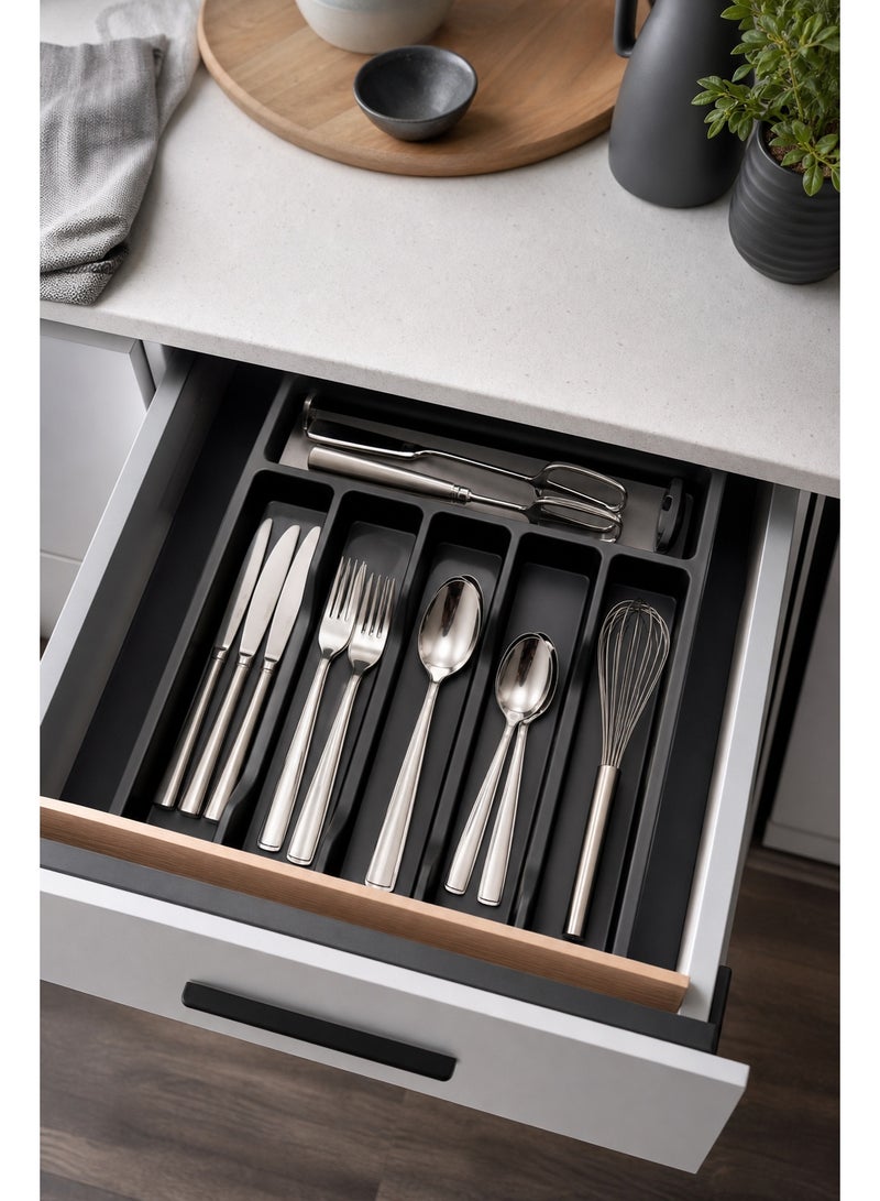Utensil Organizer Plastic, Drawer Utensil Holder & Spoon Organizer, Food Grade PP High Temp Odorless, Sealed Lid Dustproof Sandproof, Drainage Tray Anti-Mold, No Drilling Wall/Countertop Dual-Use, Large Capacity for Middle East Families, Muslim Housewives & Hotel Bulk Purchase - Image 2