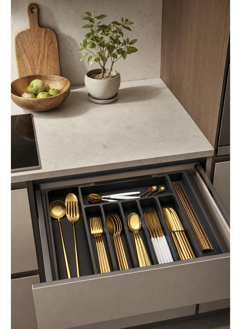 Utensil Organizer Plastic, Drawer Utensil Holder & Spoon Organizer, Food Grade PP High Temp Odorless, Sealed Lid Dustproof Sandproof, Drainage Tray Anti-Mold, No Drilling Wall/Countertop Dual-Use, Large Capacity for Middle East Families, Muslim Housewives & Hotel Bulk Purchase - Image 3