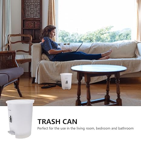 AMPLIN AMPLIN 7L Round Pedal Dustbin with Soft-Close Lid And Foot Pedal | Trash Can/Dustbin For Home, Kitchen, Bathroom, Office And Washroom With Lid And bucket | Pack of 1 - Image 2