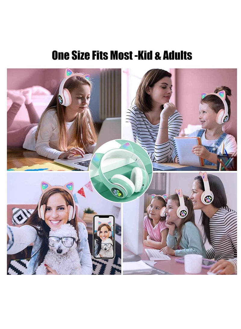 Excefore Cat Ears Wireless Bluetooth Kids Headphones, Cat Ears Bluetooth Over Ear Kitty Headphones Volume Limiting  - Image 2