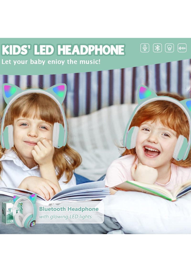 Excefore Cat Ears Wireless Bluetooth Kids Headphones, Cat Ears Bluetooth Over Ear Kitty Headphones Volume Limiting  - Image 3