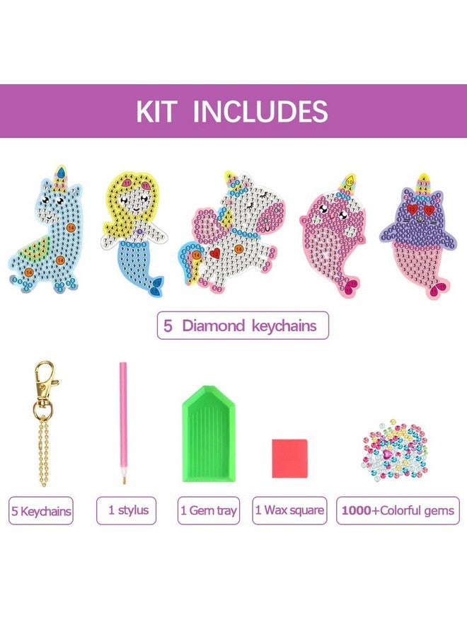 أورينتال شيري ORIENTAL CHERRY فنون وحرف يدوية للأطفال من سن 8 إلى 12 عامًا - اصنع سلسلة مفاتيح GEM الخاصة بك - مجموعات رسم فني ماسي 5D بالأرقام للبنات والأطفال من سن 3 إلى 5 سنوات و4 إلى 6 سنوات و6 إلى 8 سنوات ألعاب هدايا عيد الميلاد وعيد الميلاد وحشو الجوارب - Image 2