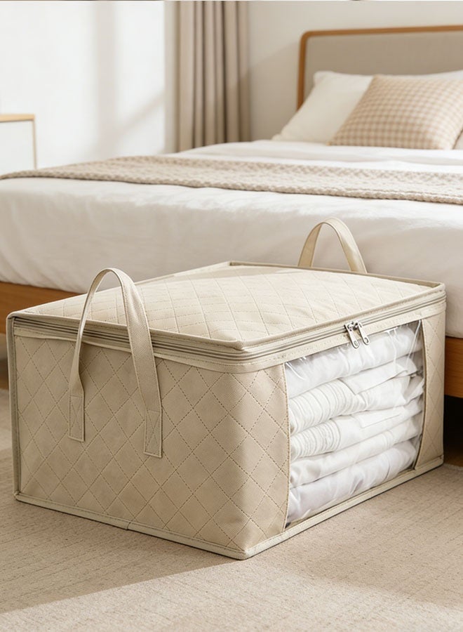Lasola Clothes Storage Bag,3 PCS Foldable Storage Organiser,Large Capacity Clothing Storage Bag,Quilt Folding Storage Bag Large Clear Window & Carry Reinforced Handles,For Quilts, Clothing , Bedding - Image 3
