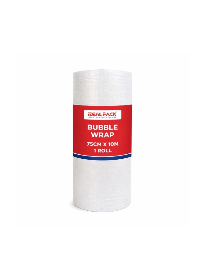 IDEAL PACK Bubble Wrap Roll 75cm x 10m – Air Bubble Packing Sheet for Safe Packaging, Shockproof Protective Wrap for Fragile Items, Moving, Shipping & Storage (1 Roll) - Image 1