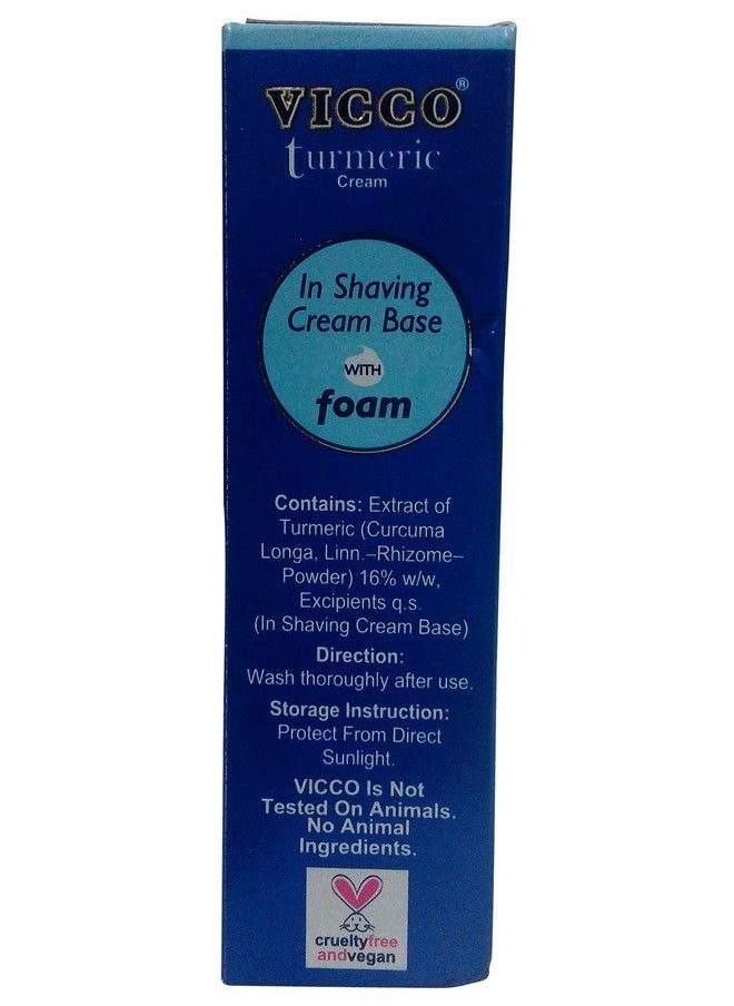 VICCO Turmeric Cream In Shaving Cream Base With Foam 30G Carton  - Image 3