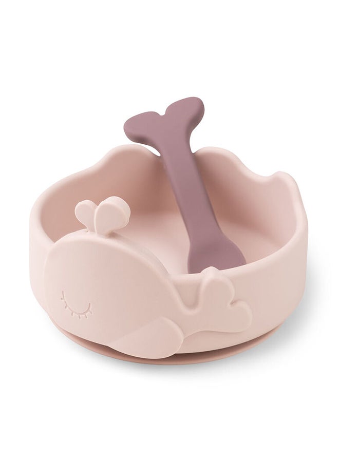 done by deer Silicone Stick And Stay Bowl  And  Baby Spoon Wally Powder | Non-Slip Baby Bowl  And  Spoon Set | Easy-Grip Spoon | Dishwasher Safe | Durable  And  Safe  - Image 1