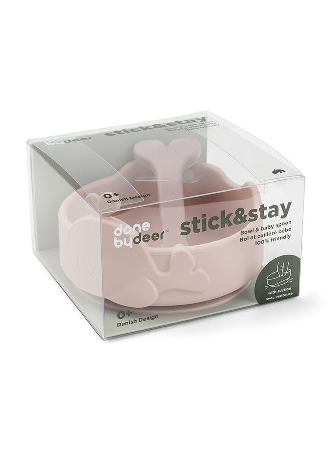 done by deer Silicone Stick And Stay Bowl  And  Baby Spoon Wally Powder | Non-Slip Baby Bowl  And  Spoon Set | Easy-Grip Spoon | Dishwasher Safe | Durable  And  Safe  - Image 2