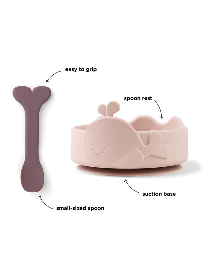 done by deer Silicone Stick And Stay Bowl  And  Baby Spoon Wally Powder | Non-Slip Baby Bowl  And  Spoon Set | Easy-Grip Spoon | Dishwasher Safe | Durable  And  Safe  - Image 3