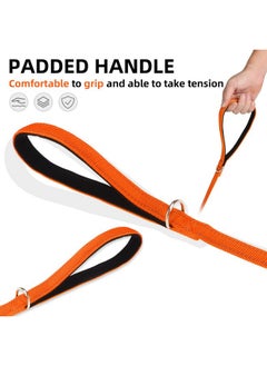 PUPTECK PUPTECK Reflective Dog Leash with Comfortable Padded Handle Durable Nylon Dog Lead for Small Medium and Large Dogs Cats Walking Running Training Outside, Orange  - Image 4