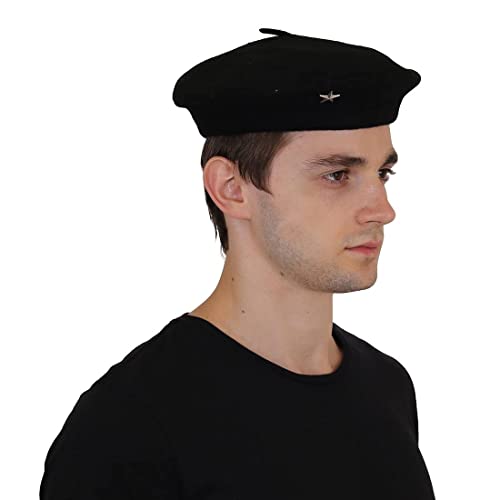 ADD GEAR Wool Mens Che Guevara Beret Cap With Silver Star Medium - The Original (Black M)-Pack Of 1 - Image 4