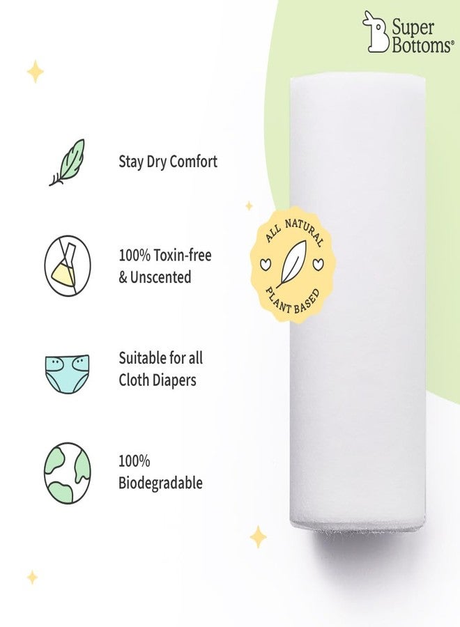 سوبربوتمز ملاءات علوية سهلة التنظيف للاستخدام مرة واحدة من سوبربوتومز | سهلة التخلص منها | متوافقة مع الحفاضات القماشية، واللانغوت، والملابس الداخلية المبطنة | مضادة للحساسية، لطيفة على البشرة | (100 ملاءة في العبوة) عبوة من قطعتين - Image 5