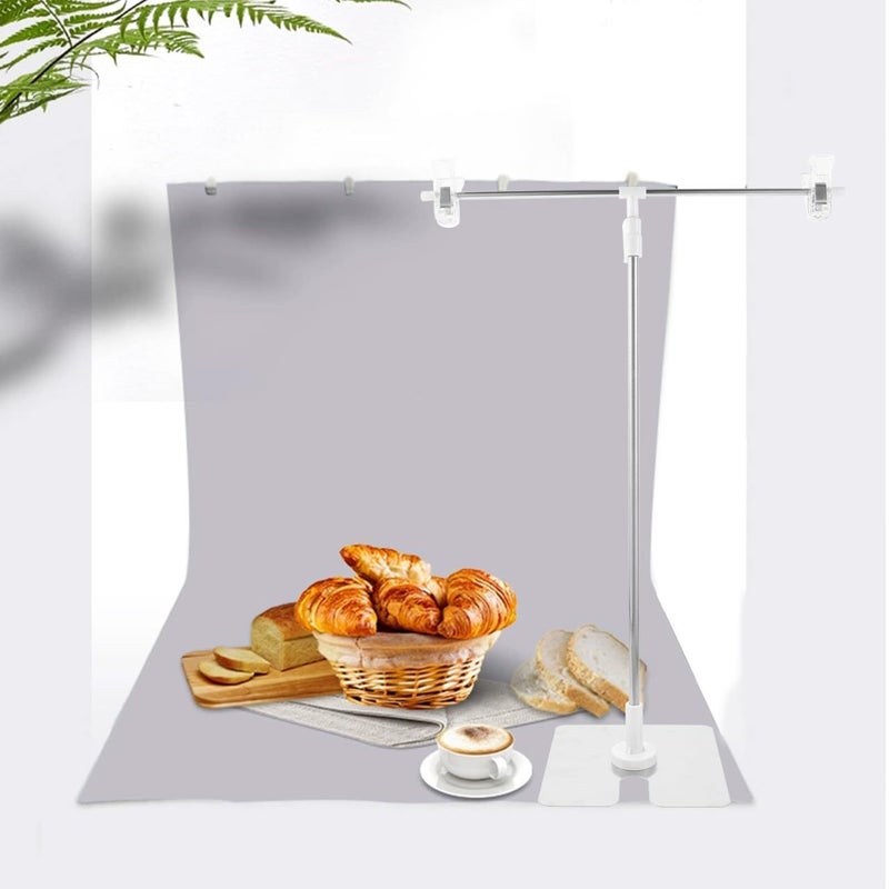 DOITOOL T Shape Portable Backdrop Stand Adjustable Small Desktop Photo Background Support Banner Holder For Photography - Image 2
