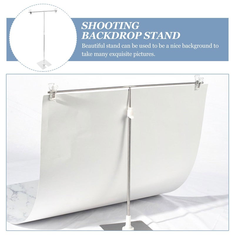 DOITOOL T Shape Portable Backdrop Stand Adjustable Small Desktop Photo Background Support Banner Holder For Photography - Image 5