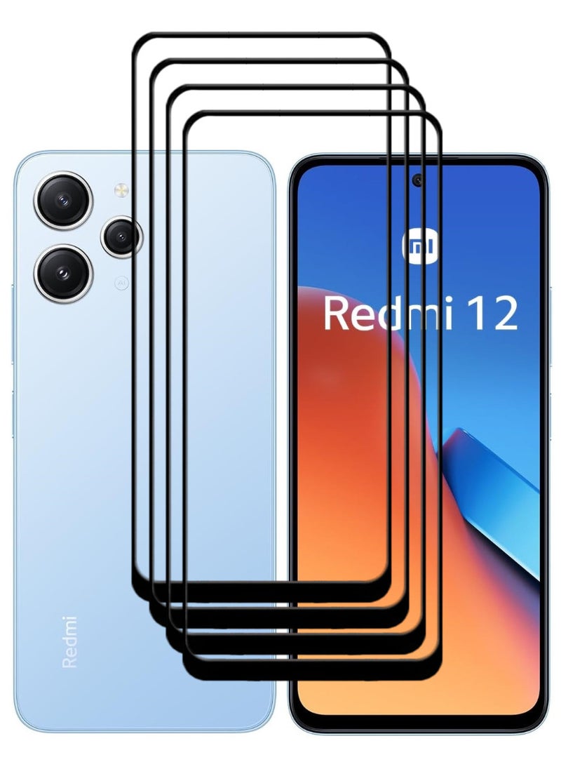 ACLIX 4 Pieces Antistatic ESD Dustproof Premium Quality High Definition Tempered Glass Screen Protector Designed For Xiaomi Redmi 12 - Image 1