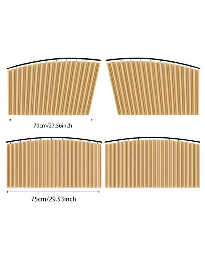 Beige Four Piece Car Sunshade Curtain Set UV Resistant Heat Insulating Polyester - Image 2