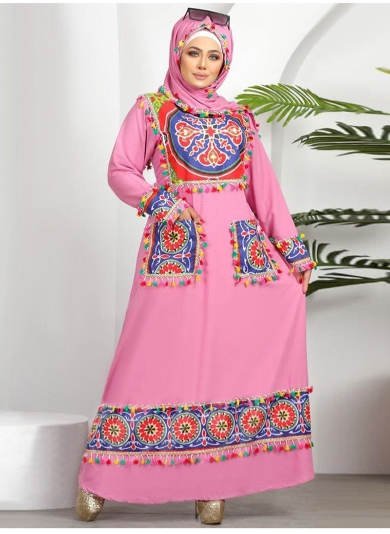 FULL JOY - Praying Dress Made of Anti-Shrink Treated Cotton With a Separate Large Veil ,Pink - Image 1