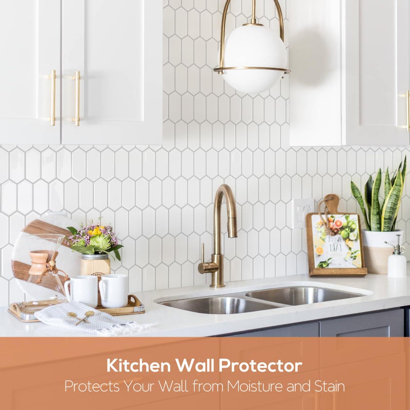 Vamos Tile Upgraded Thicker Design Peel and Stick Backsplash Tile, 10-Sheet Pure White with Gray Grout Long Hexagon Self Adhesive Wall Tiles Stick On Backsplash for Kitchen Bathroom RV Fireplace - Image 2