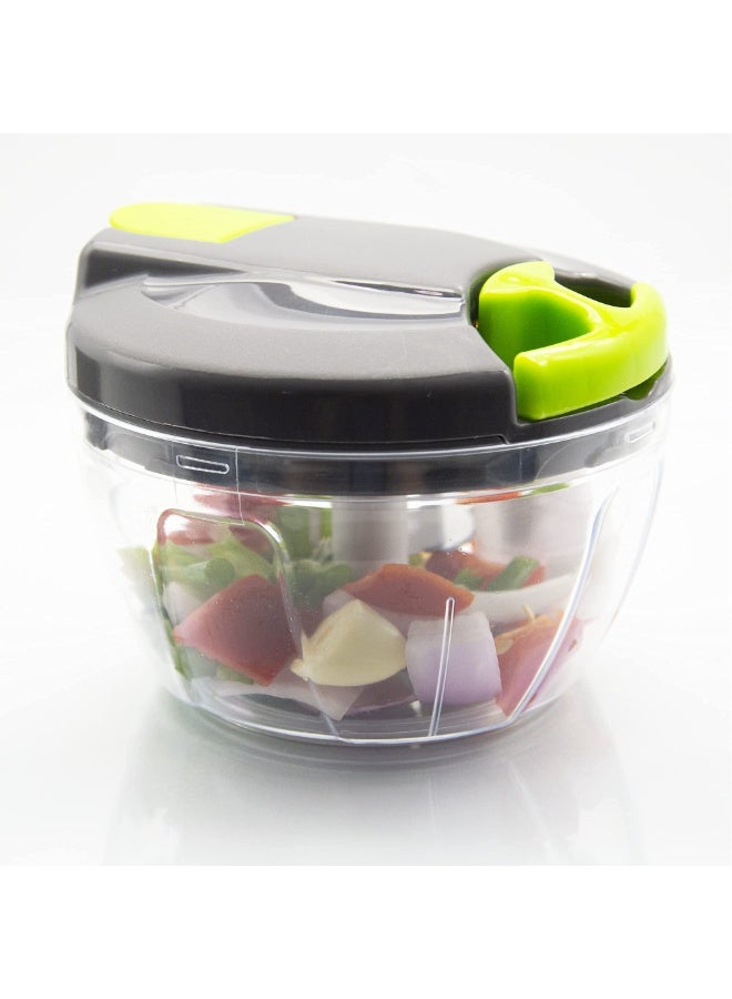 Multi-Function Manual Food Chopper & Processors with Handle and Cover,Vegetable Chopper Shredder,Garlic Press,Suitable for Onions Garlic Peppers Carrots Gingers Fruits,Ideal Gift for Kitchen(Green) - Image 1