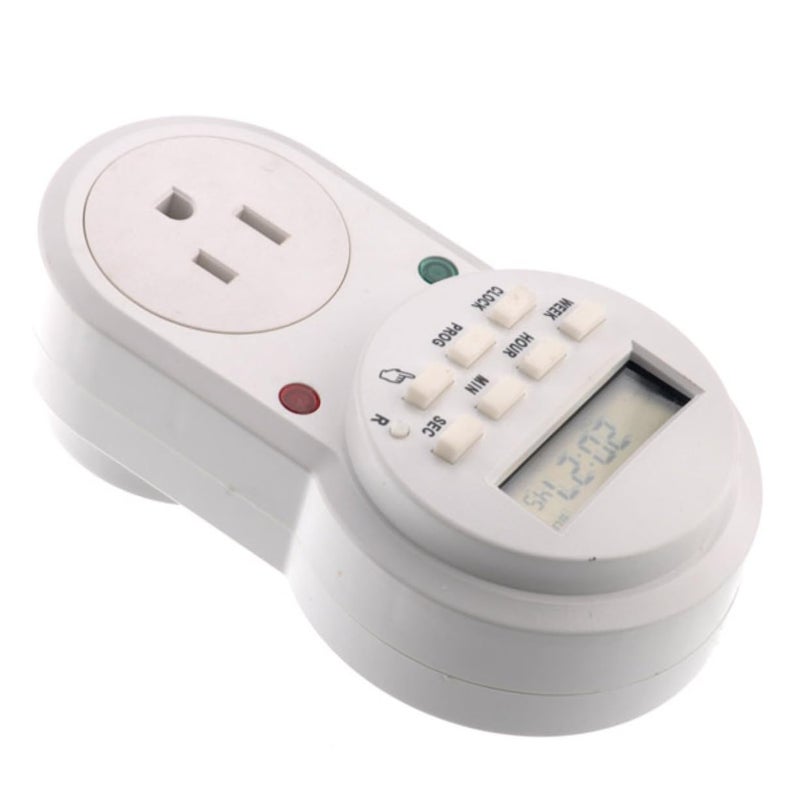 USA Series 63A Programmable Digital Timer Outlet Weekly Scheduler For Lights Appliances White - Image 1