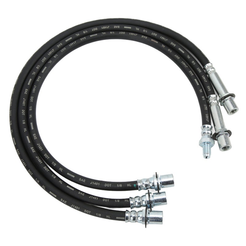 3pcs Extended Brake Line Kit Rear Front Rubber Replacement for Hilux LN106R LN46 RN46 YN65R - Image 2