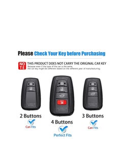 OUYoo OUYoo for Toyota Key Fob Cover with Toyota Keychain, Car Key Fob Case Compatible with Toyota 2018-2024 Camry RAV4 Highlander Avalon C-HR Prius Corolla GT86,With keychain (Green)  - Image 2