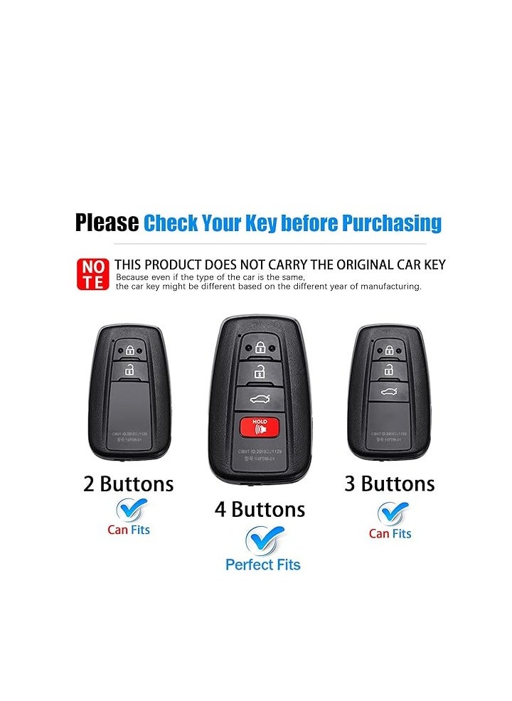 OUYoo - OUYoo for Toyota Key Fob Cover with Toyota Keychain, Car Key Fob Case Compatible with Toyota 2018-2024 Camry RAV4 Highlander Avalon C-HR Prius Corolla GT86,With keychain (Green) - Image 1