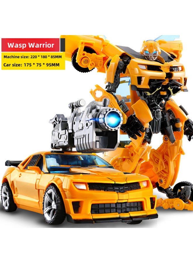 Transforming Toy Model Car Dinosaur Robot Bee Steel Cable Action Figure Alloy Authentic Children Boys Plaything-Color:Original Wasp Warrior 】 - Image 1