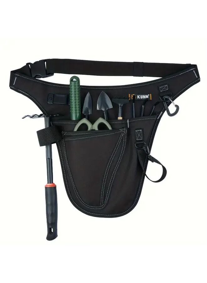 ميلوتوف حقيبة حزام أدوات حديقة قابلة للتعديل ثقيلة الوزن، منظم متعدد الجيوب باللون الأسود - Image 2
