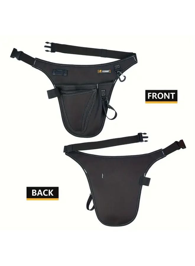 ميلوتوف حقيبة حزام أدوات حديقة قابلة للتعديل ثقيلة الوزن، منظم متعدد الجيوب باللون الأسود - Image 4