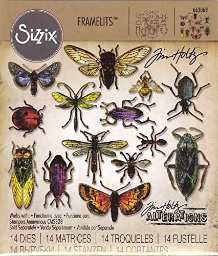 Tim Holtz Entomology - Stampers Anonymous Cling Stamps and Sizzix Framelits Die Set - Two Item Bundle - Image 2