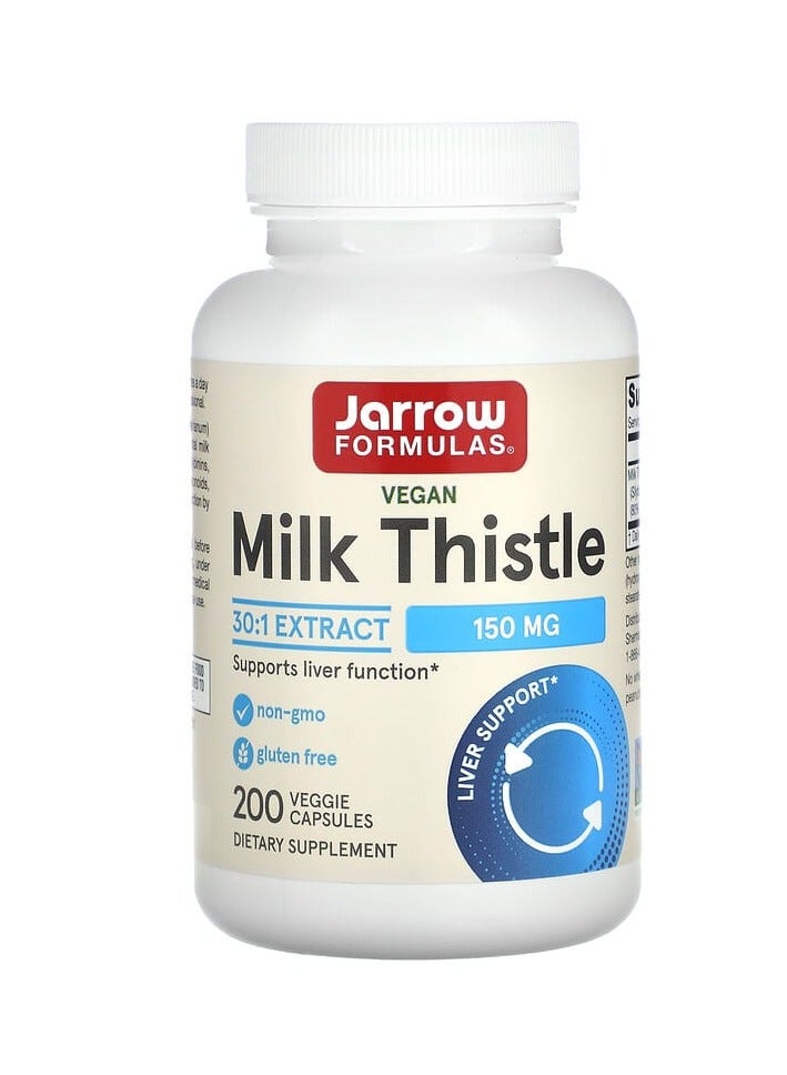 jarrow formulas Vegan Milk Thistle, 150 mg, 200 Veggie Capsules