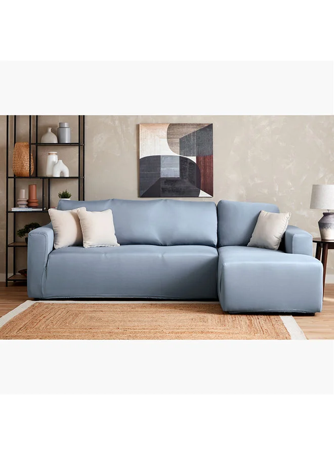 Home Box Squab Solid 3-Seater Right Corner Sofa Cover 150 x 230 cm