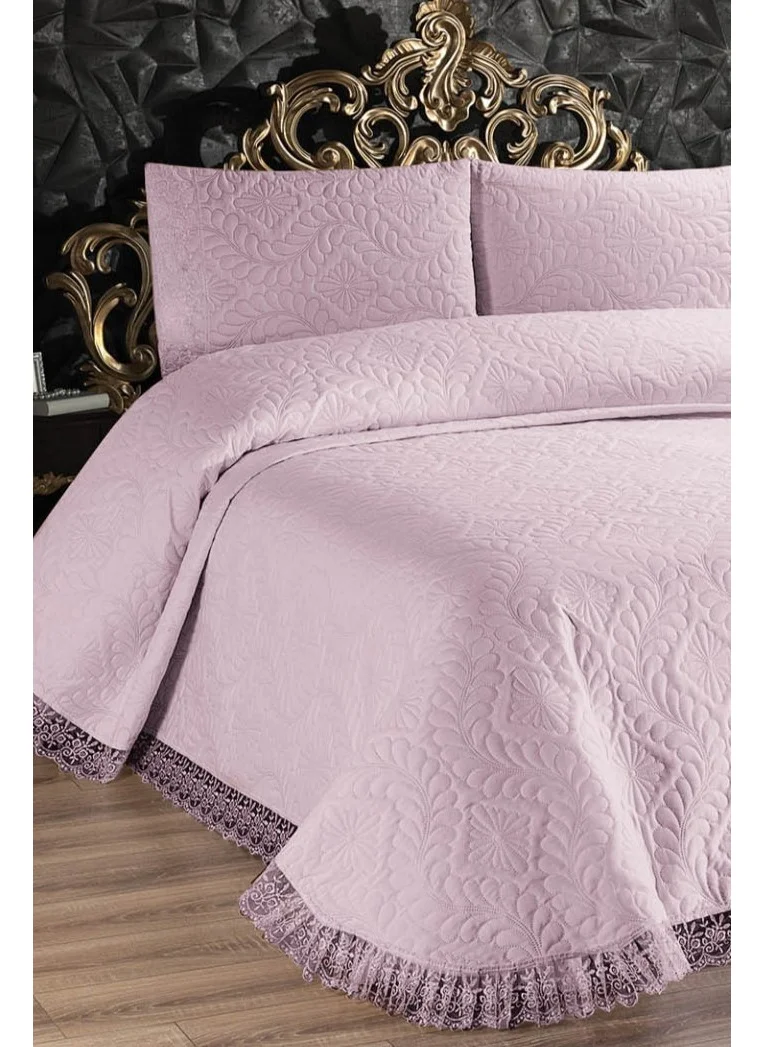 Faiend Ultrasonic Quilted Double Lace Bedspread and Pillowcases