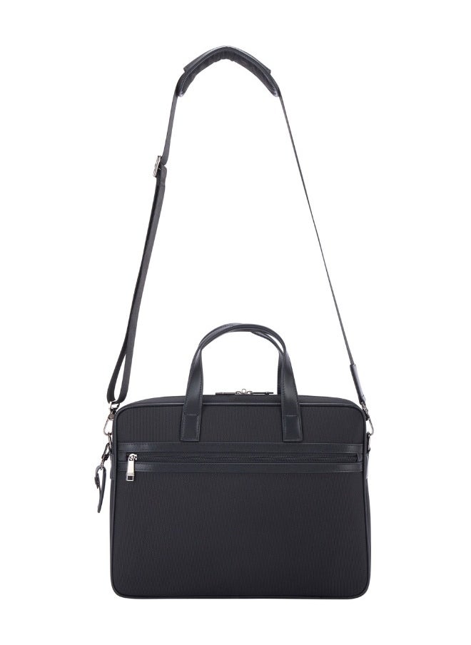 pierre cardin Premium Business Laptop Briefcase 15.6-Inch Laptop Bag Large Capacity Messenger Bag Soft Top Handle Handbag with Long Straps Travel Office Work Black  - Image 4