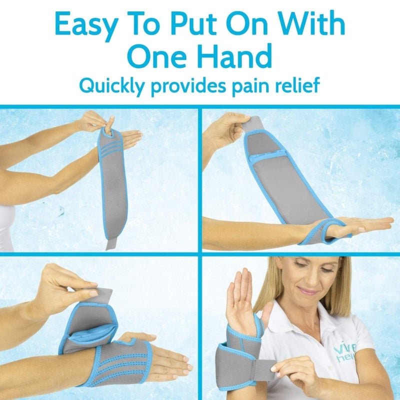 Arctic Flex Wrist Ice Pack Wrap - Refreezable Gel Compression Support - Flexible Hot & Cold Brace for Injuries, Rheumatoid, Tendinitis, Swelling & Carpal Tunnel - Reusable for Pain & Muscle Therapy - Image 5