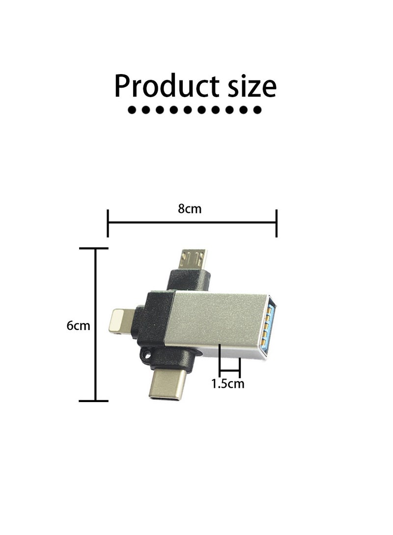 3 في 1 من النوع C إلى USB A ، محول OTG USB من النوع C ذكر إلى USB A أنثى - Image 4