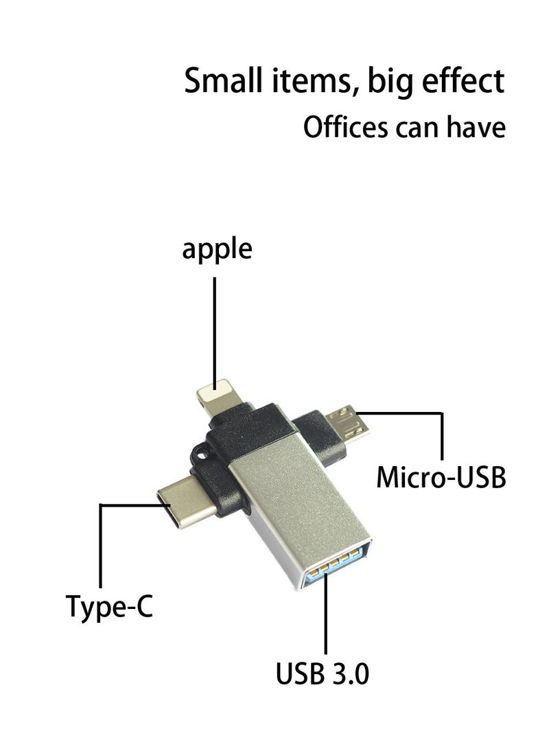 3 في 1 من النوع C إلى USB A ، محول OTG USB من النوع C ذكر إلى USB A أنثى - Image 2