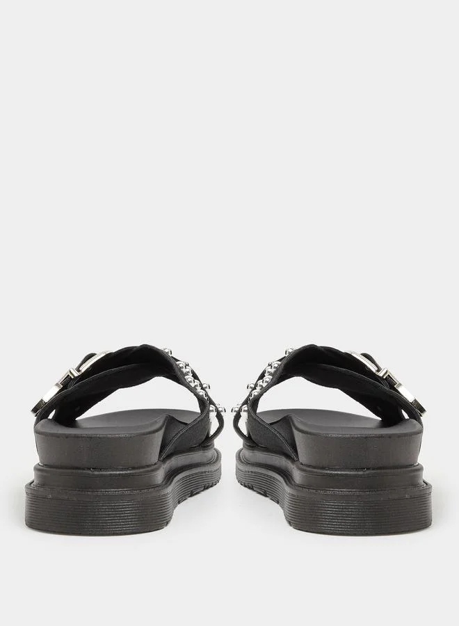Take Two  Women Platform Rivet Slides for Women | Best Price UAE