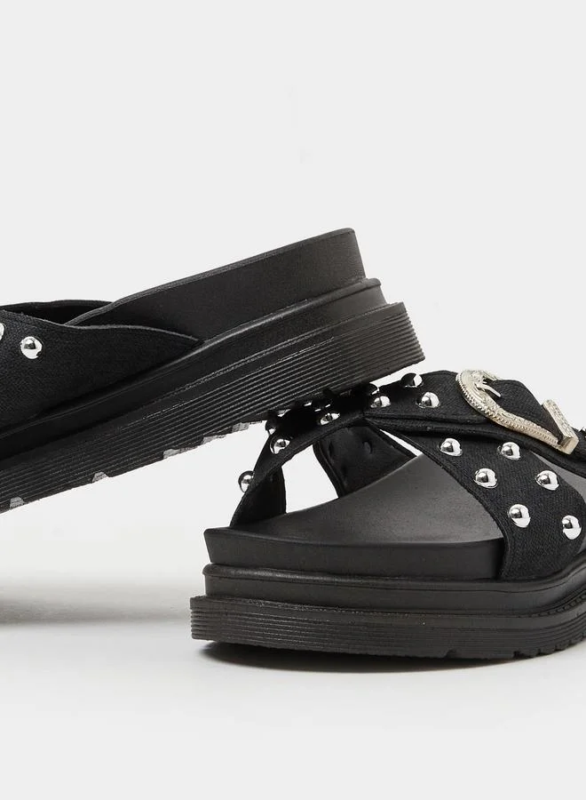 Take Two  Women Platform Rivet Slides for Women | Best Price UAE