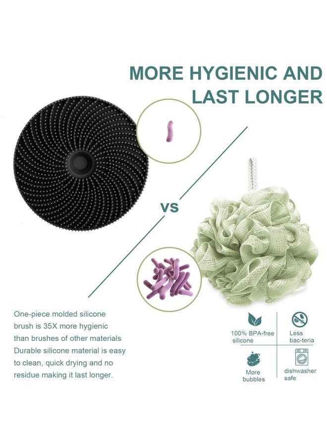 Innerneed Food-Grade Silicone Body Scrubber Exfoliating & Massaging Shower Brush, More Hygienic Bathing Tool, for All Skin Types, Lathers Well, Longer Service Life (Black) - Image 4