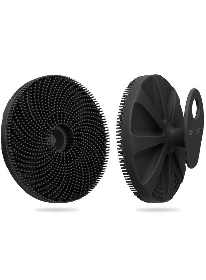 Innerneed Food-Grade Silicone Body Scrubber Exfoliating & Massaging Shower Brush, More Hygienic Bathing Tool, for All Skin Types, Lathers Well, Longer Service Life (Black) - Image 1