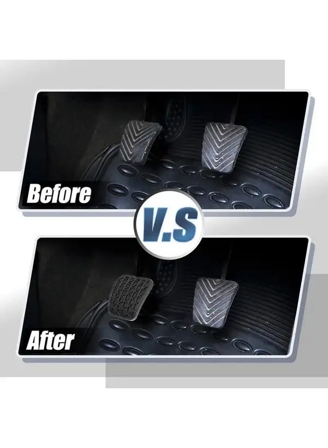 2pcs Anti Slip Rubber Brake Clutch Pedal Covers Black Stitched Design Enhanced Grip Comfort Universal Fit Vehicle Maintenance Durable Rubber Material - Image 4