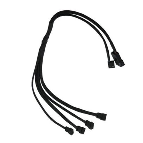 Gelid Solutions PWM 1-to-4 Splitter (Pack of 1), Y-Shaped Splitter Computer PC 4 Pin Fan Extension Power Cable, PWM & Molex Inputs, CA-PWM-03 – Black - Image 1