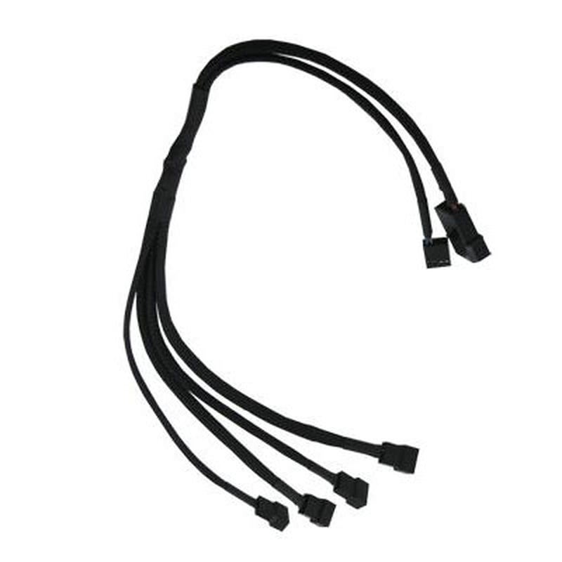 Gelid Solutions PWM 1-to-4 Splitter (Pack of 1), Y-Shaped Splitter Computer PC 4 Pin Fan Extension Power Cable, PWM & Molex Inputs, CA-PWM-03 – Black - Image 3