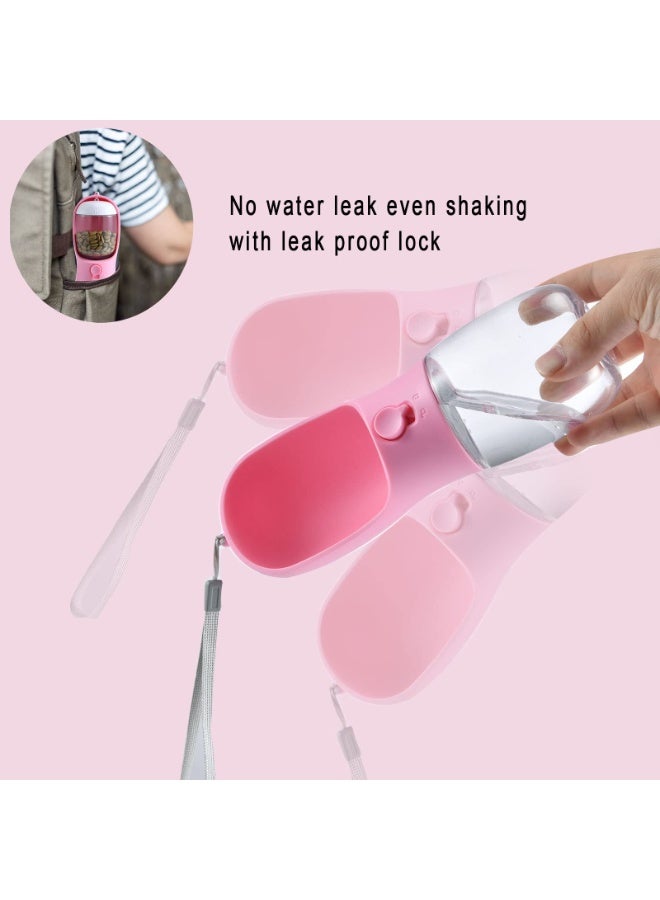 500ML Dog Water Bottle With Food Container, Travel Dog Water Bowl, Portable Pet Dispenser, high temperature resistance，Dog Gift Accessories, Essential Items For Dogs, Suitable For York Cat Walking And Hiking, Pink - Image 3