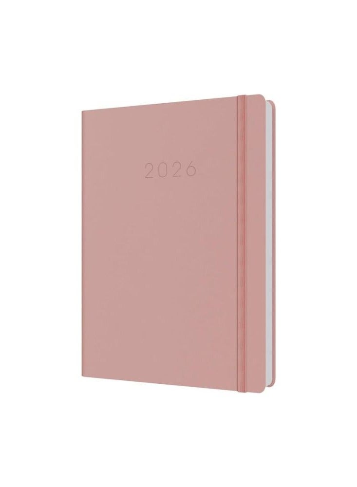 Collins - Legacy - 2026 12 Month Calendar Year Planner, Day-To-Page with 1/2 Hourly Appointments Diary, A5 Hard Cover - Pink (CL51.50-26) - Image 1