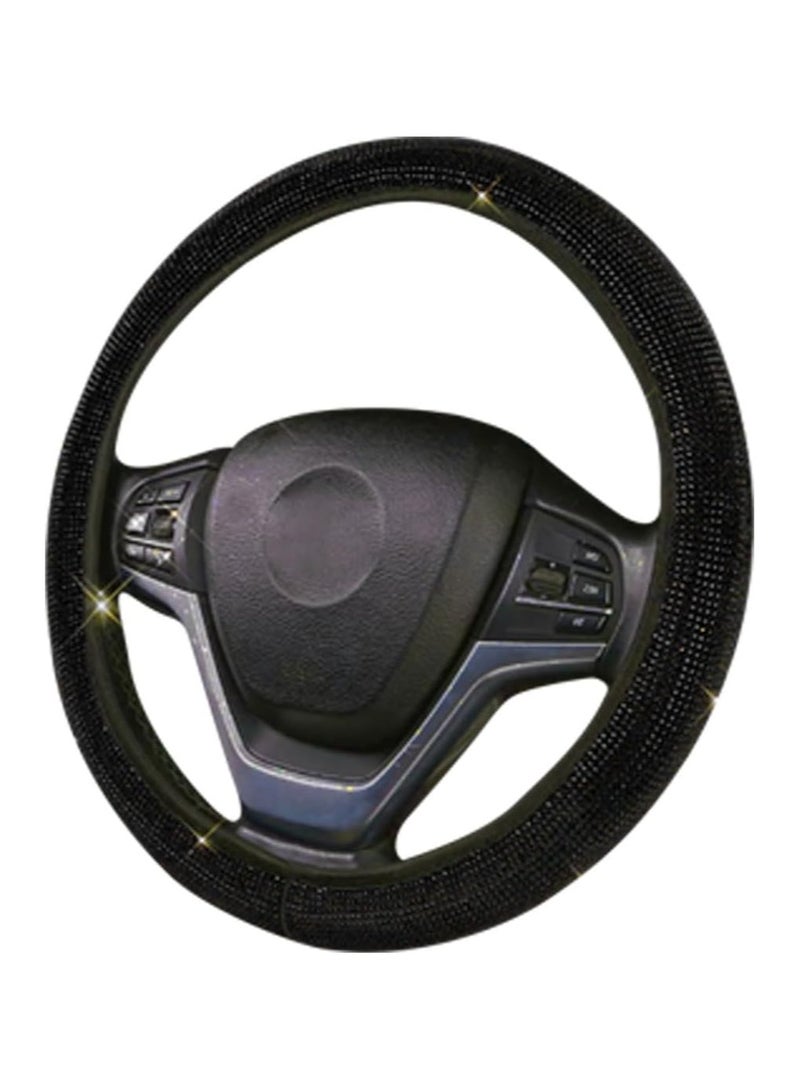Generic Shiny Diamond Car Steering Wheel Cover, Universal Size, Shiny Breathable Auto Parts Steering Wheel Protector, Sports Car, Car Interior Modification - Image 1