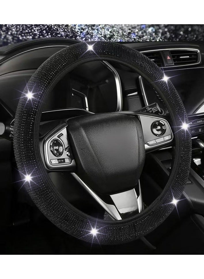 Generic Shiny Diamond Car Steering Wheel Cover, Universal Size, Shiny Breathable Auto Parts Steering Wheel Protector, Sports Car, Car Interior Modification - Image 4